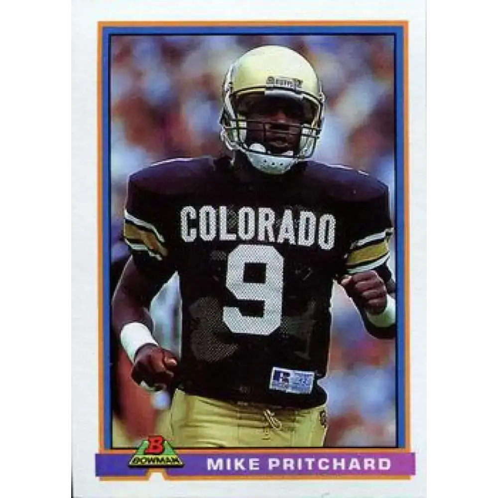 1991 Bowman #29 Mike Pritchard NM-MT RC Rookie Atlanta Falcons Football Card - Football Card Single