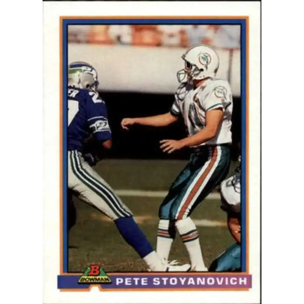 1991 Bowman #290 Pete Stoyanovich NM-MT Miami Dolphins Football Card