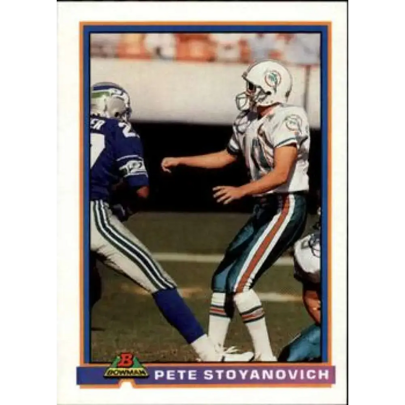 1991 Bowman #290 Pete Stoyanovich NM-MT Miami Dolphins Football Card