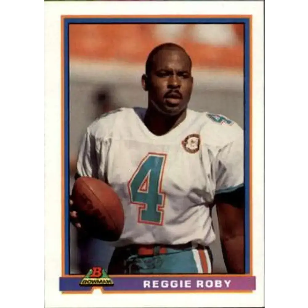 1991 Bowman #292 Reggie Roby NM-MT Miami Dolphins Football Card - Football Card Single