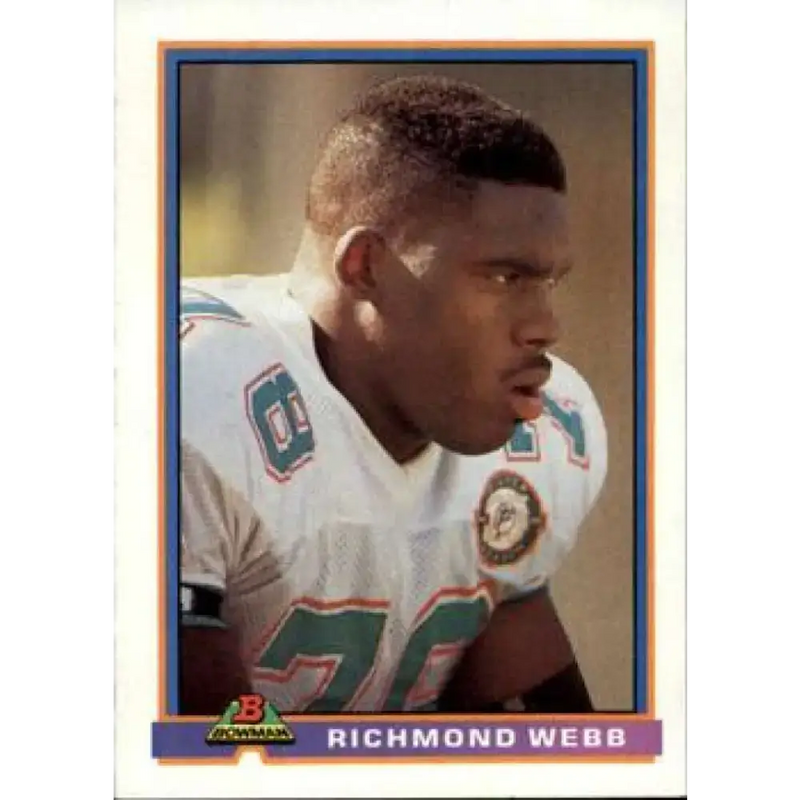 1991 Bowman #296 Richmond Webb NM-MT Miami Dolphins Football Card - Football Card Single
