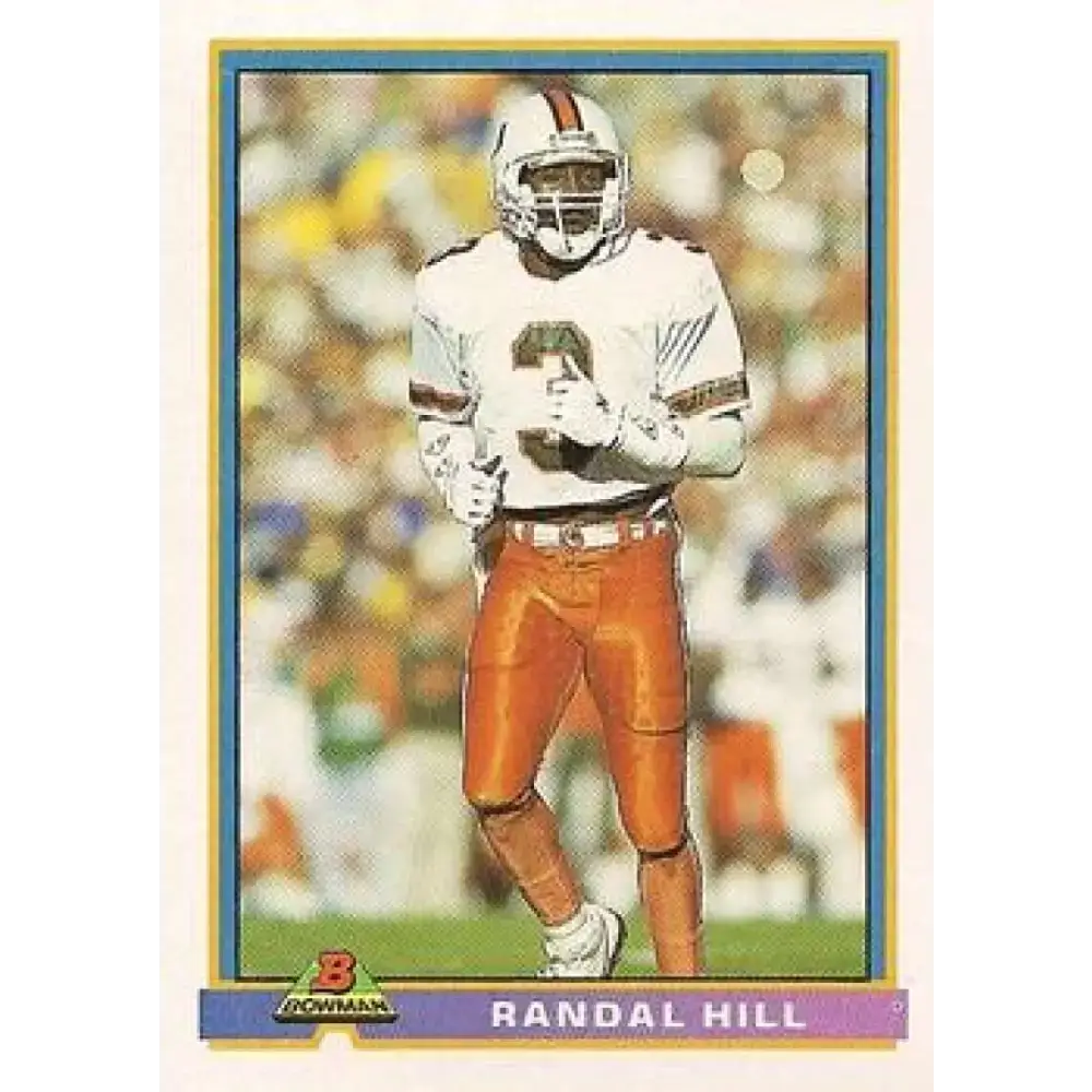 1991 Bowman #301 Randal Hill NM-MT RC Rookie Miami Dolphins Football Card - Football Card Single