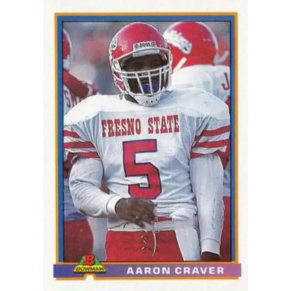 1991 Bowman #302 Aaron Craver NM-MT RC Rookie Miami Dolphins Football Card - Football Card Single