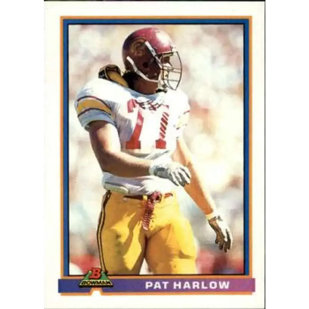 1991 Bowman #321 Pat Harlow NM-MT RC Rookie New England Patriots Football Card - Football Card Single