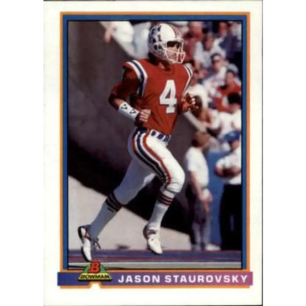 1991 Bowman #326 Jason Staurovsky NM-MT New England Patriots Football Card - Football Card Single