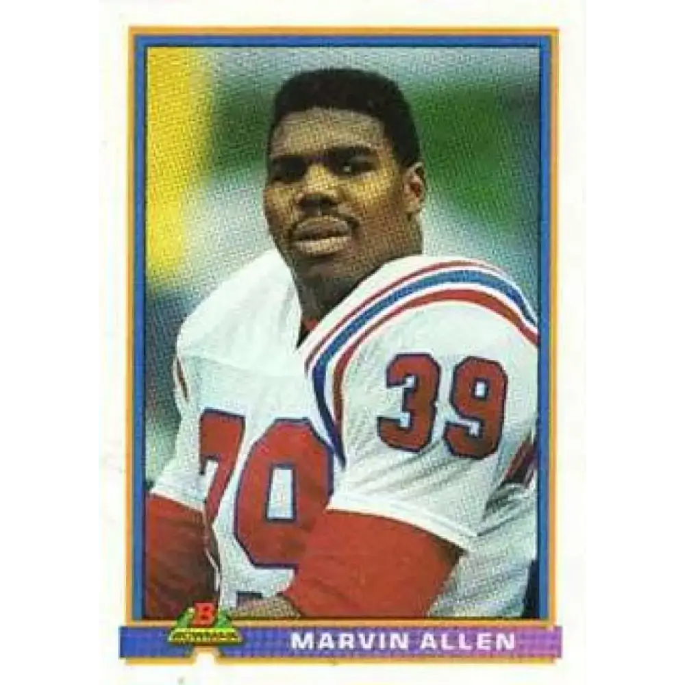 1991 Bowman #327 Marvin Allen NM-MT New England Patriots Football Card - Football Card Single