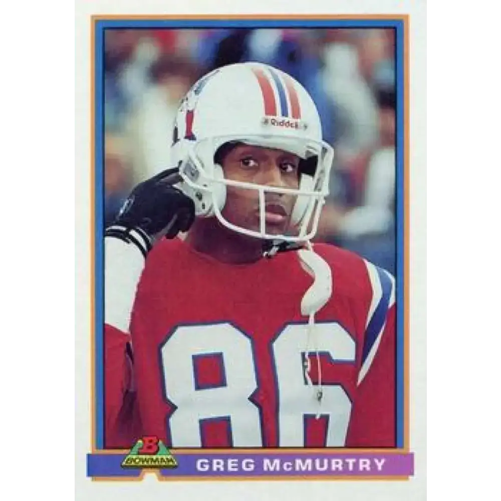 1991 Bowman #331 Greg McMurtry NM-MT New England Patriots Football Card - Football Card Single