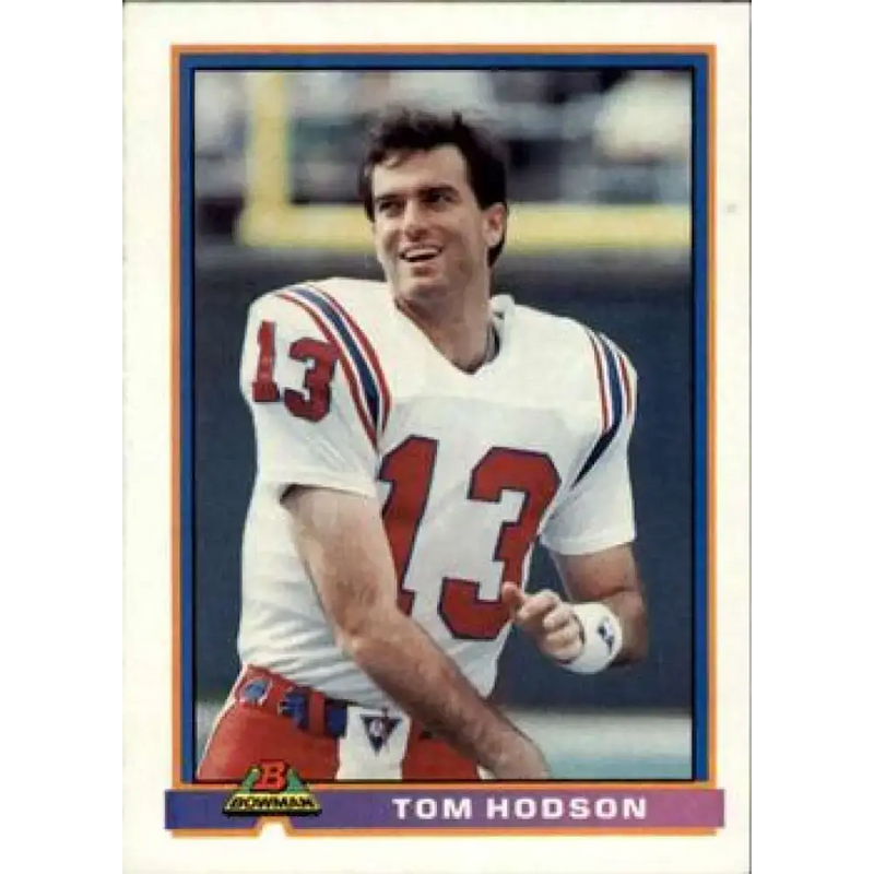 1991 Bowman #334 Tommy Hodson NM-MT New England Patriots Football Card - Football Card Single