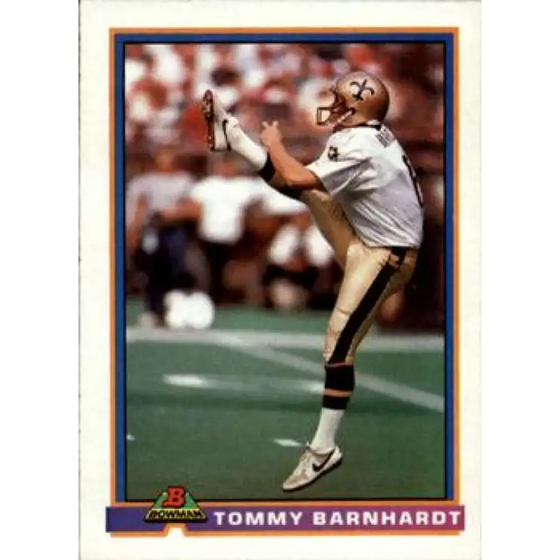 1991 Bowman #337 Tommy Barnhardt NM-MT RC Rookie New Orleans Saints Football Card