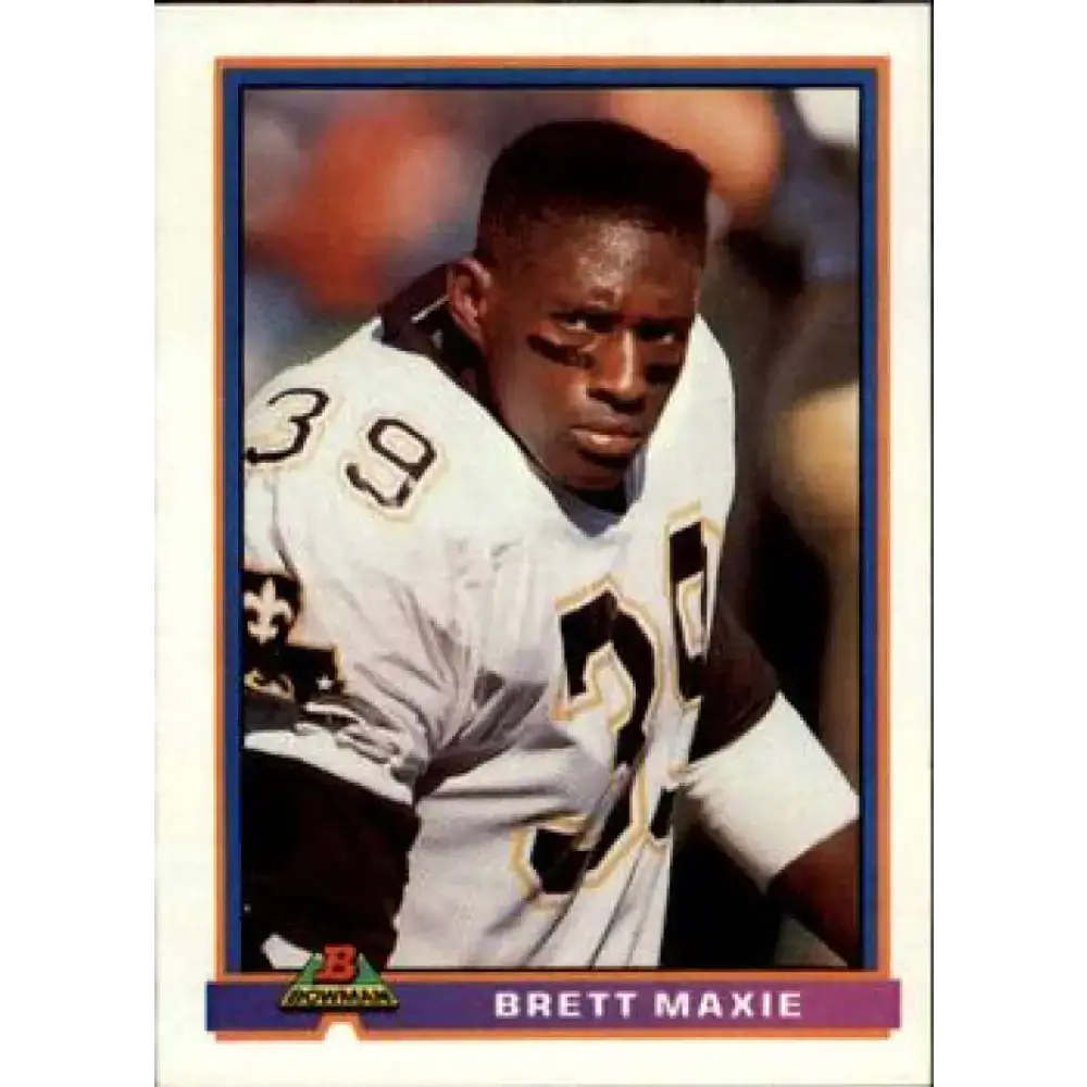 1991 Bowman #342 Brett Maxie NM-MT New Orleans Saints Football Card - Football Card Single