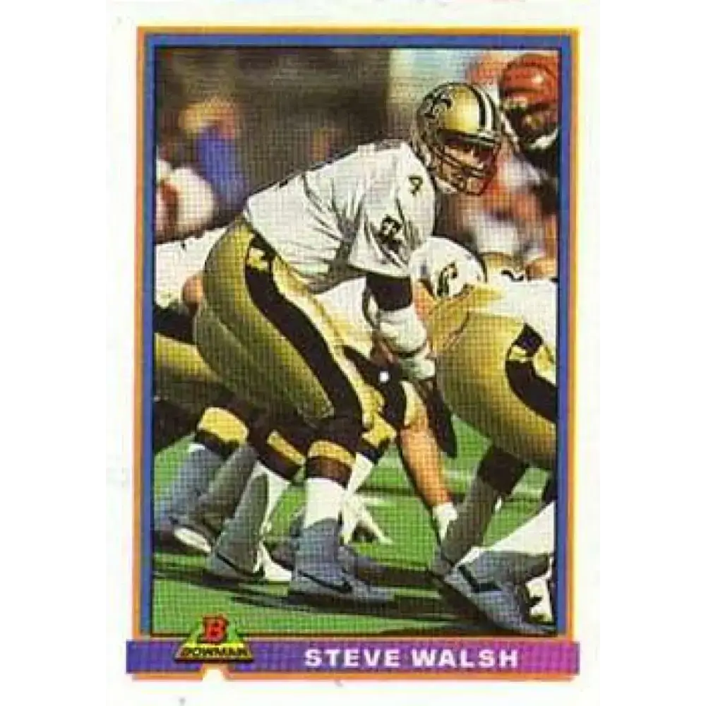 1991 Bowman #343 Steve Walsh NM-MT New Orleans Saints Football Card - Football Card Single