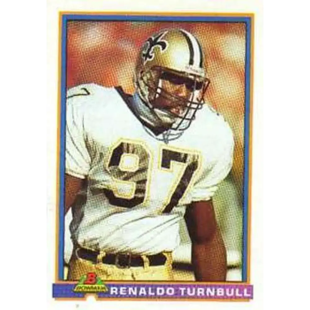 1991 Bowman #346 Renaldo Turnbull NM-MT New Orleans Saints Football Card - Football Card Single