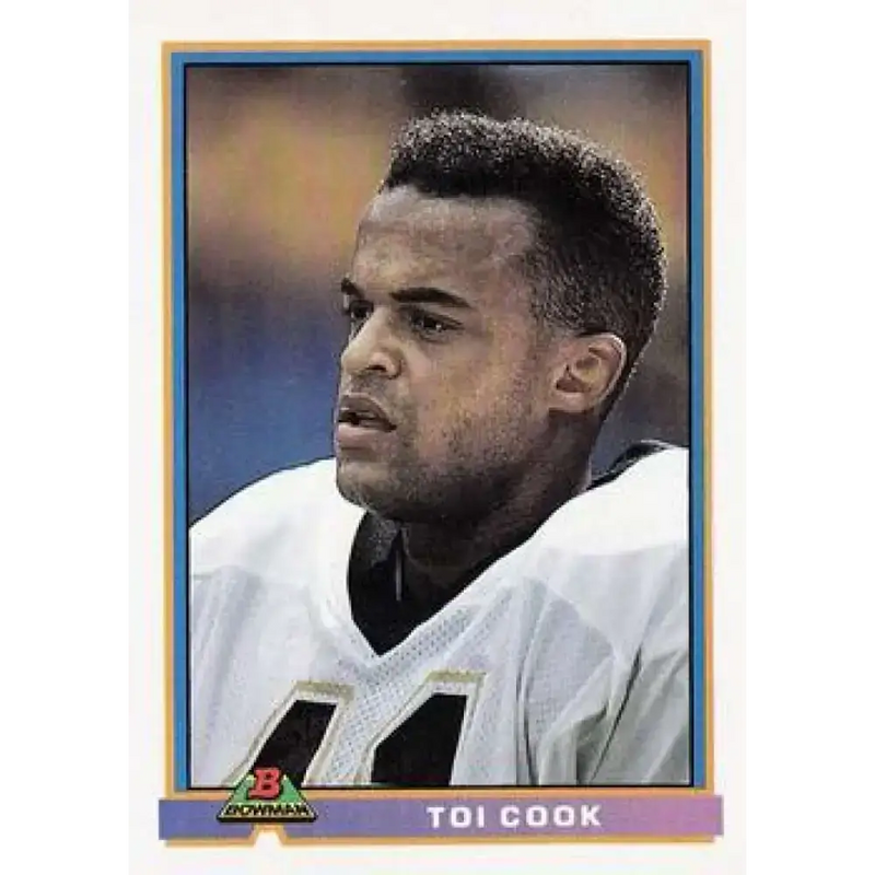 1991 Bowman #348 Toi Cook NM-MT RC Rookie New Orleans Saints Football Card - Football Card Single