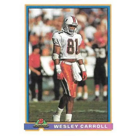 1991 Bowman #355 Wesley Carroll NM-MT RC Rookie New Orleans Saints Football Card