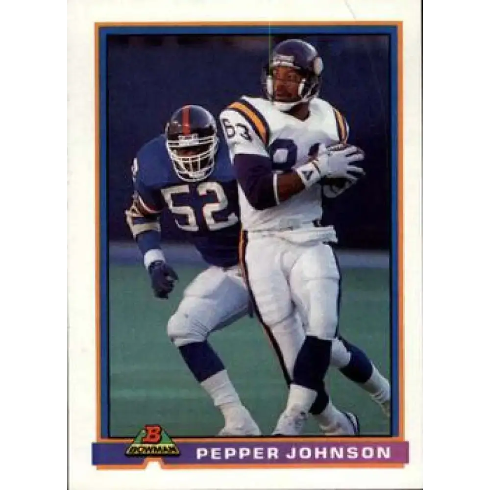 1991 Bowman #357 Pepper Johnson NM-MT New York Giants Football Card - Football Card Single