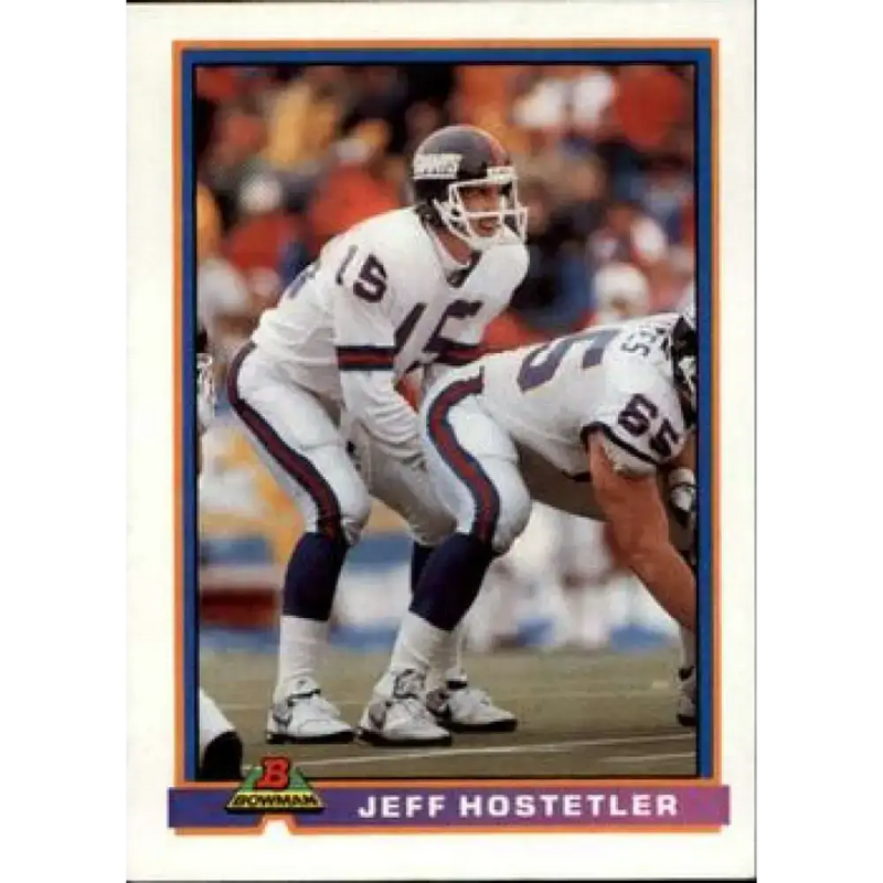 1991 Bowman #363 Jeff Hostetler NM-MT New York Giants Football Card - Football Card Single