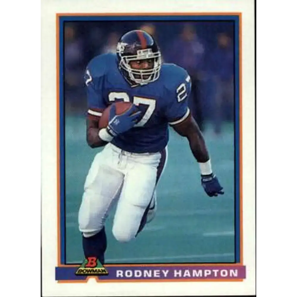 1991 Bowman #367 Rodney Hampton NM-MT New York Giants Football Card - Football Card Single