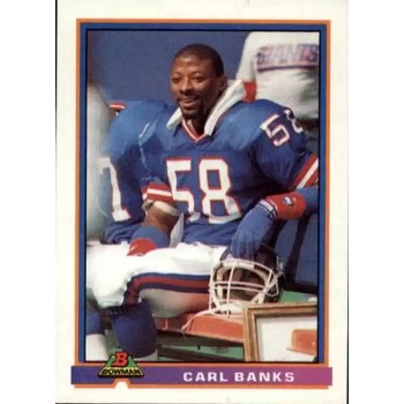 1991 Bowman #373 Carl Banks NM-MT New York Giants Football Card - Football Card Single