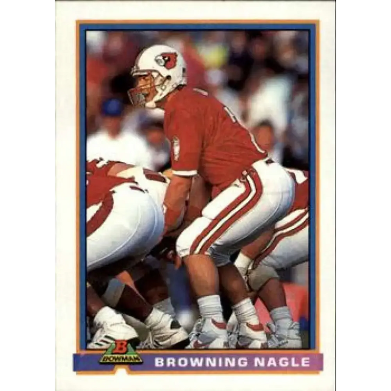 1991 Bowman #376 Browning Nagle NM-MT RC Rookie New York Jets Football Card - Football Card Single