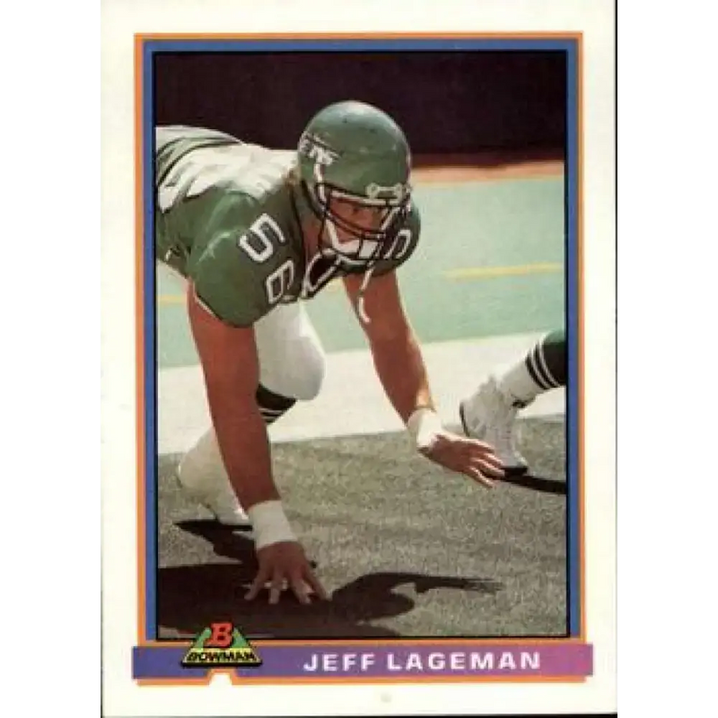 1991 Bowman #377 Jeff Lageman NM-MT New York Jets Football Card - Football Card Single