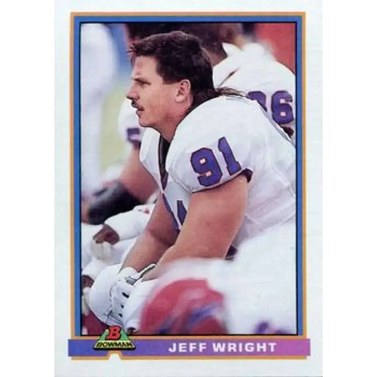 1991 Bowman #38 Jeff Wright NM-MT RC Rookie Buffalo Bills Football Card