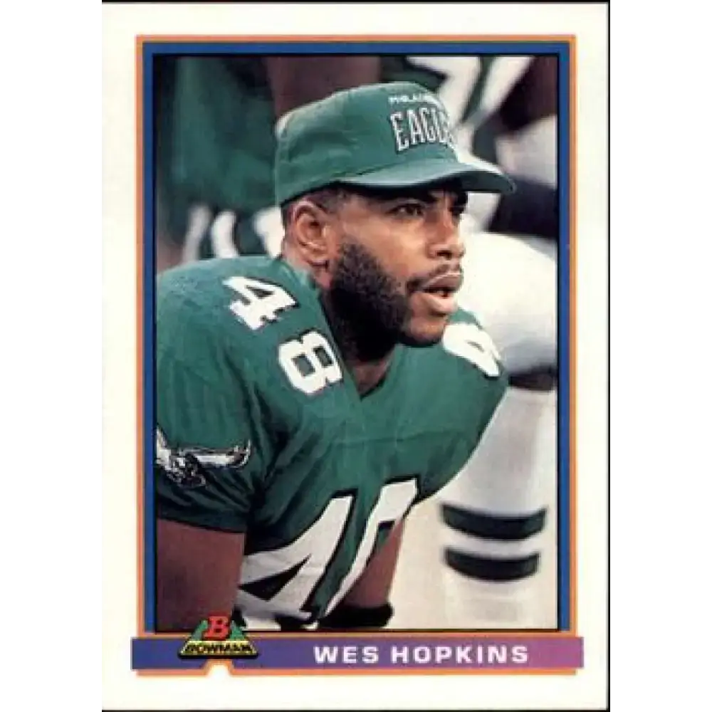 1991 Bowman #406 Wes Hopkins NM-MT Philadelphia Eagles Football Card - Football Card Single