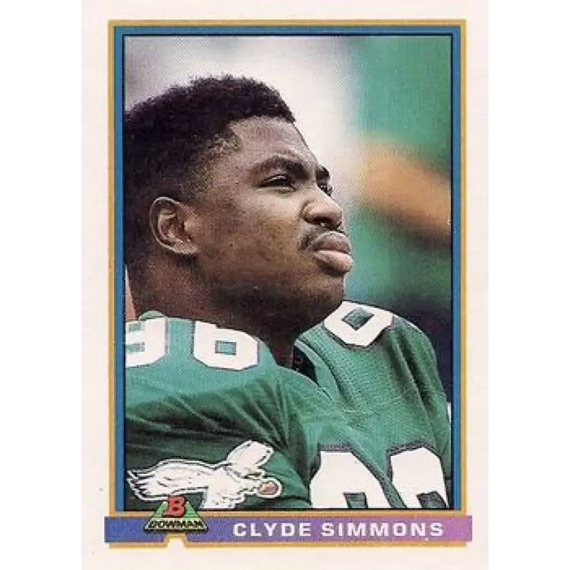 1991 Bowman #411 Clyde Simmons NM-MT Philadelphia Eagles Football Card - Football Card Single