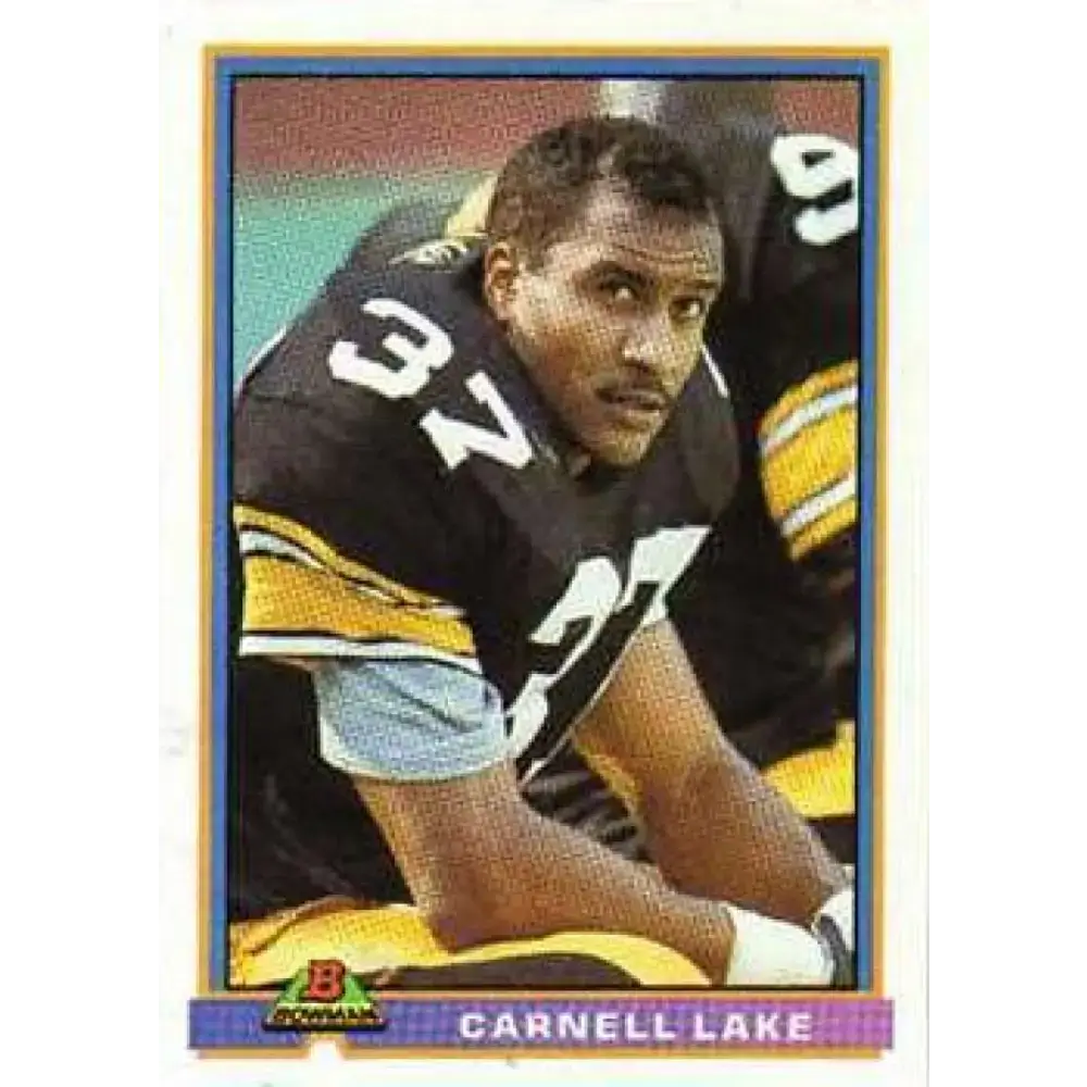 1991 Bowman #445 Carnell Lake NM-MT Pittsburgh Steelers Football Card