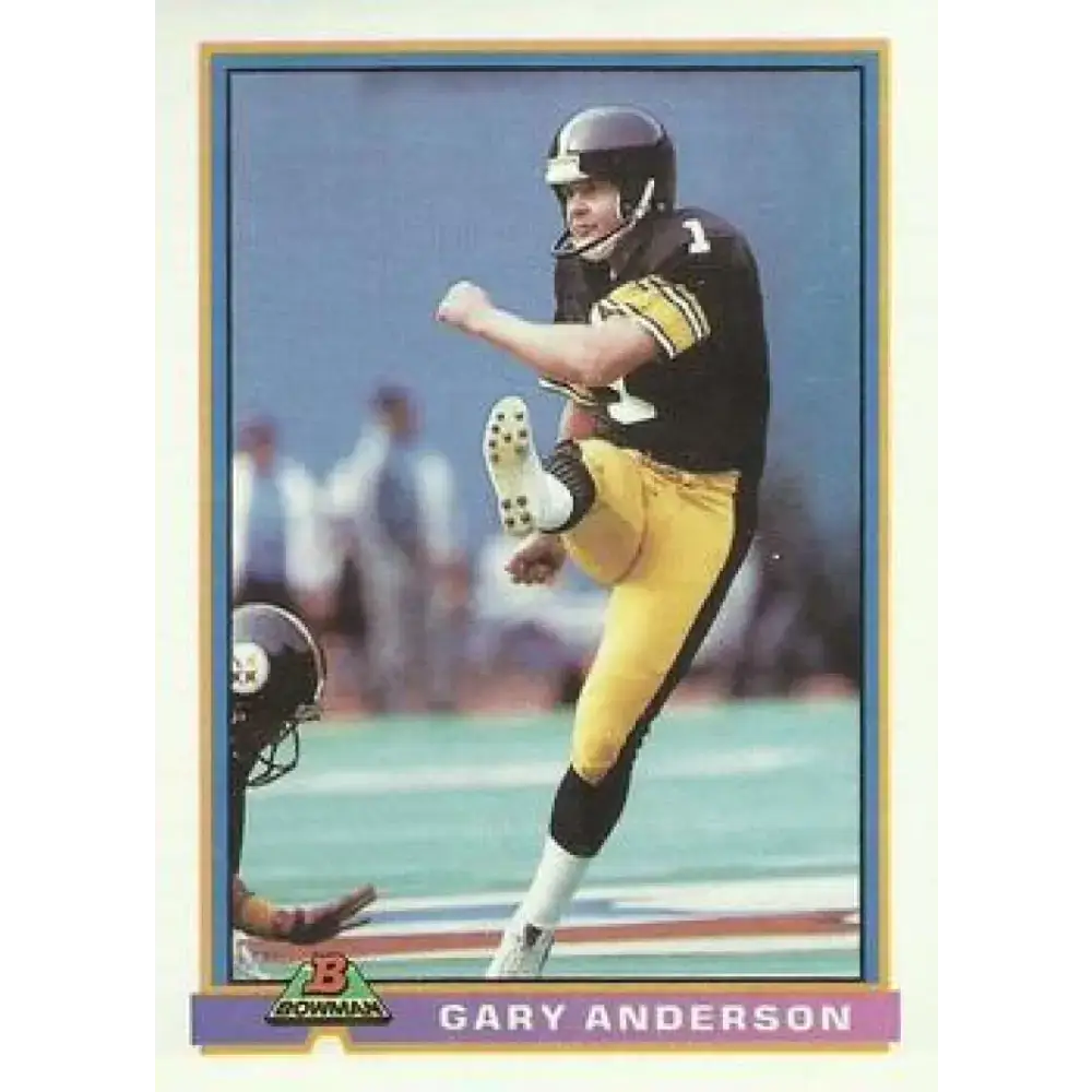 1991 Bowman #447 Gary Anderson NM-MT Pittsburgh Steelers Football Card - Football Card Single