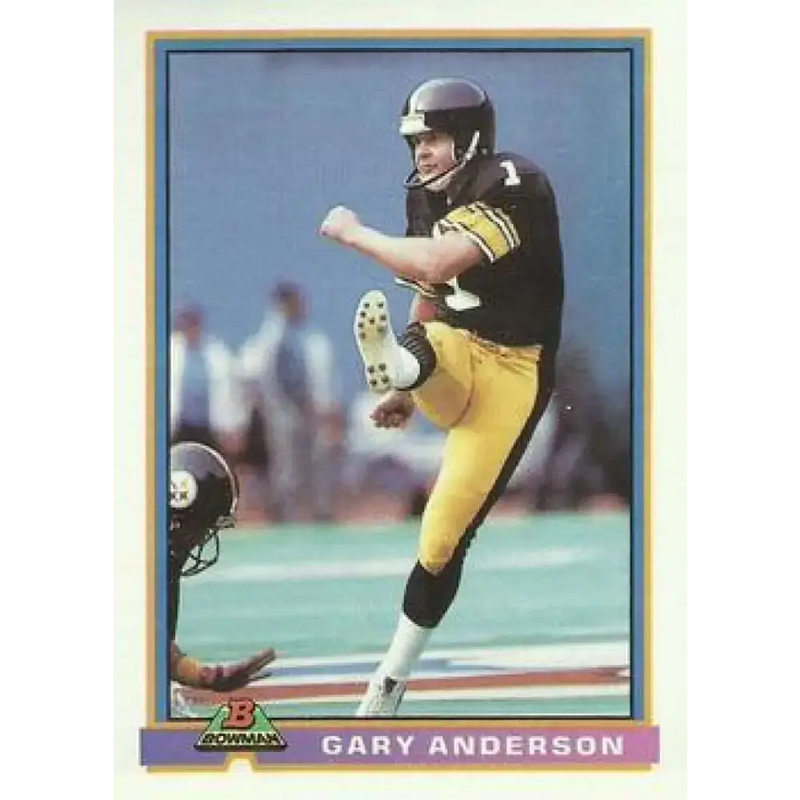 1991 Bowman #447 Gary Anderson NM-MT Pittsburgh Steelers Football Card - Football Card Single