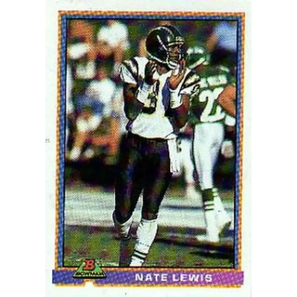 1991 Bowman #456 Nate Lewis NM-MT RC Rookie San Diego Chargers Football Card - Football Card Single