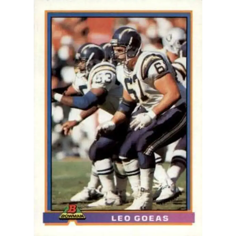 1991 Bowman #457 Leo Goeas NM-MT RC Rookie San Diego Chargers Football Card - Football Card Single