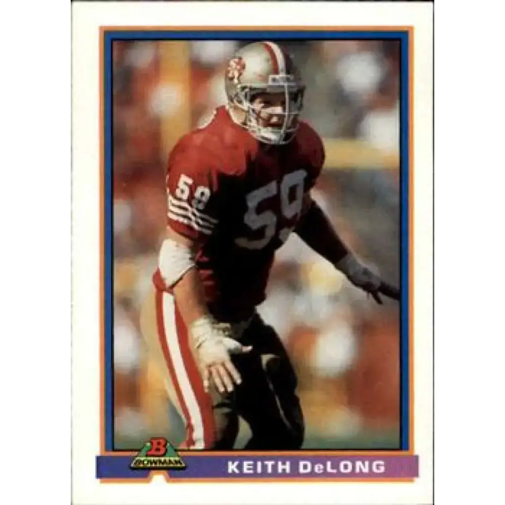 1991 Bowman #471 Keith DeLong NM-MT San Francisco 49ers Football Card - Football Card Single