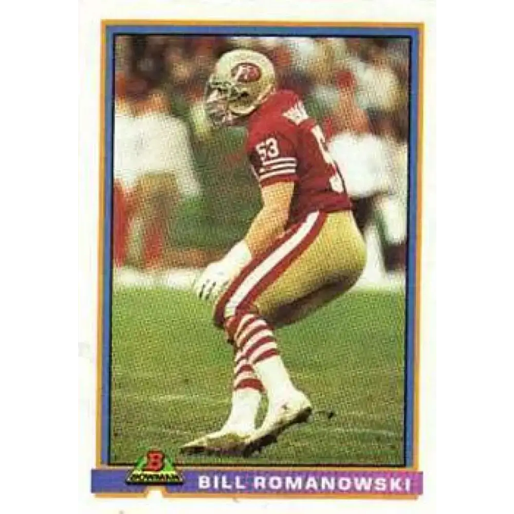 1991 Bowman #476 Bill Romanowski NM-MT San Francisco 49ers Football Card - Football Card Single