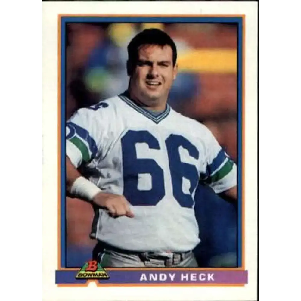 1991 Bowman #492 Andy Heck NM-MT Seattle Seahawks Football Card - Football Card Single