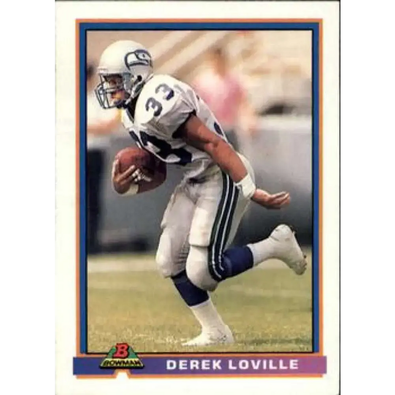 1991 Bowman #499 Derek Loville NM-MT RC Rookie Seattle Seahawks Football Card - Football Card Single