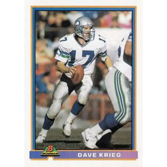 1991 Bowman #500 Dave Krieg NM-MT Seattle Seahawks Football Card