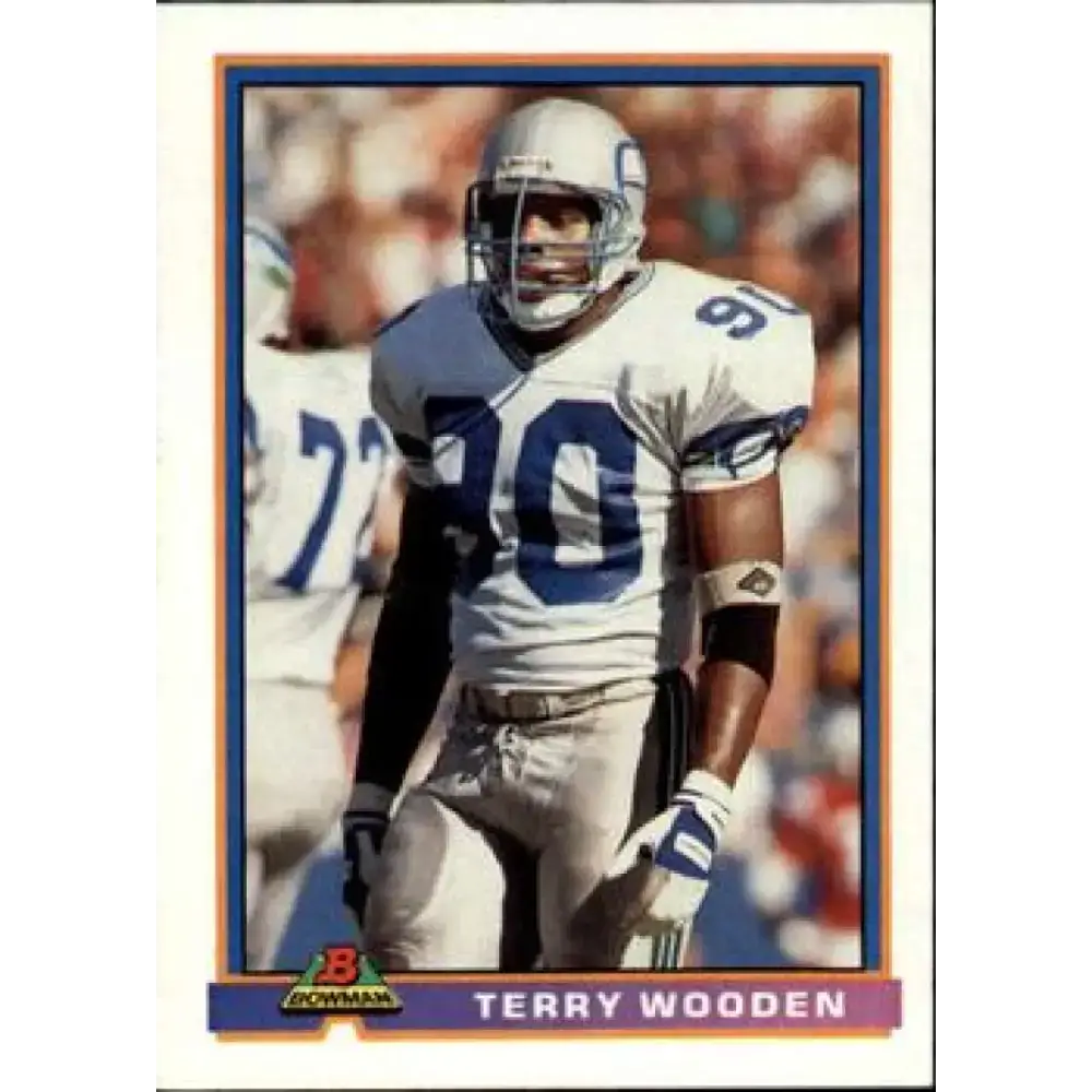 1991 Bowman #507 Terry Wooden NM-MT Seattle Seahawks Football Card - Football Card Single