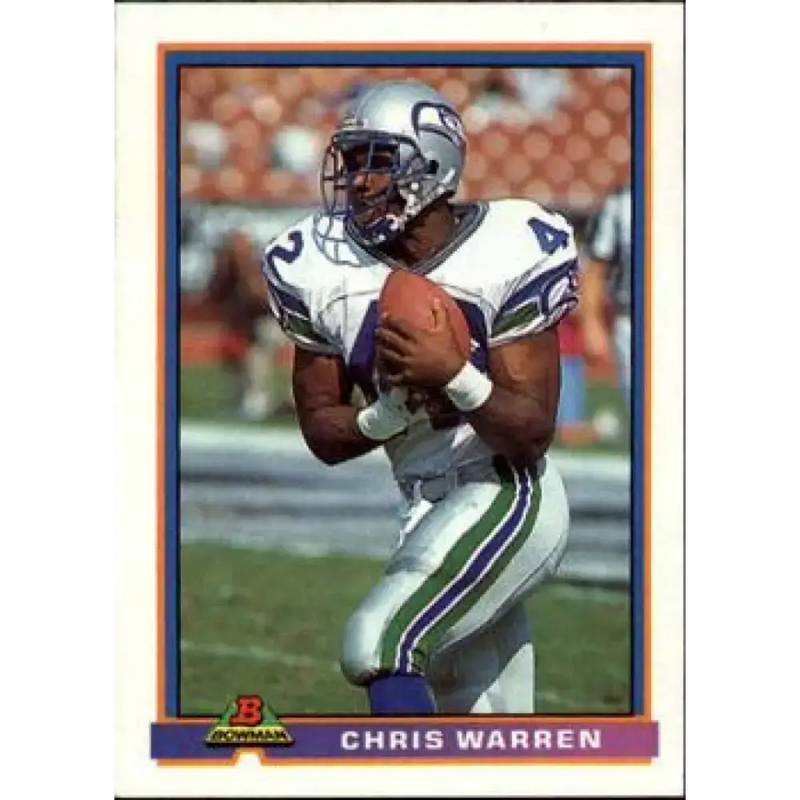 1991 Bowman #508 Chris Warren NM-MT Seattle Seahawks Football Card - Football Card Single