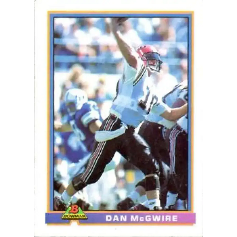 1991 Bowman #509b Dan McGwire NM-MT RC Rookie Seattle Seahawks Football Card - Football Card Single