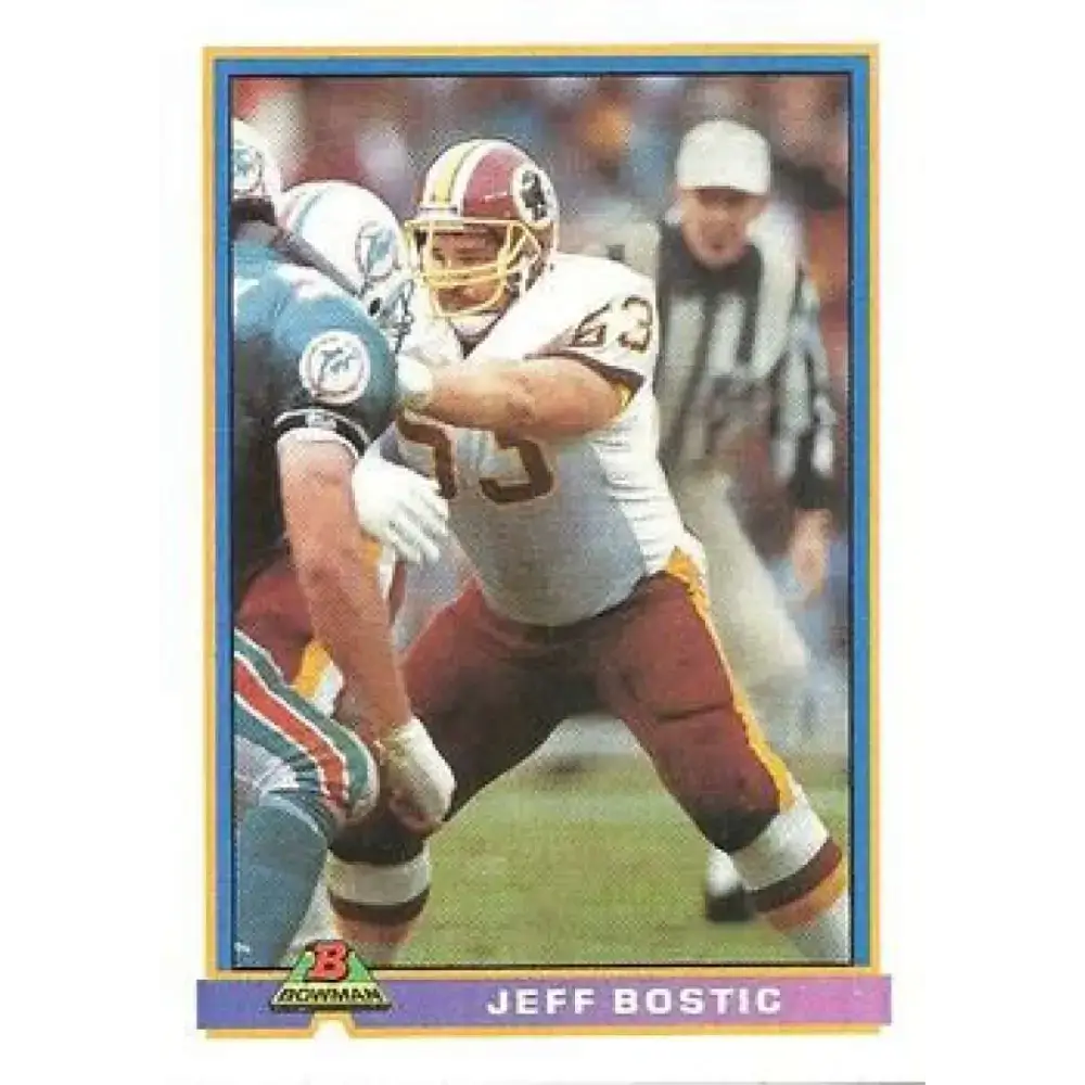 1991 Bowman #534 Jeff Bostic NM-MT Washington Redskins Football Card - Football Card Single