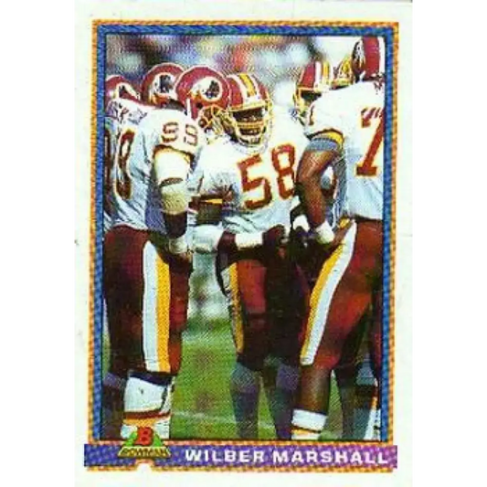 1991 Bowman #539 Wilber Marshall NM-MT Washington Redskins Football Card - Football Card Single