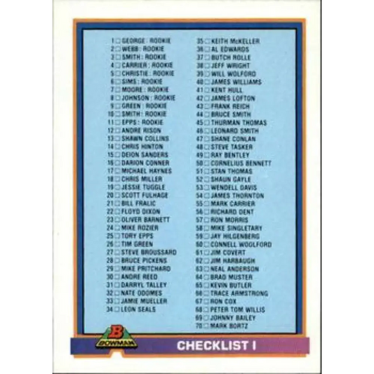 1991 Bowman #558 Checklist 1-140 NM-MT Football Card - Football Card Single