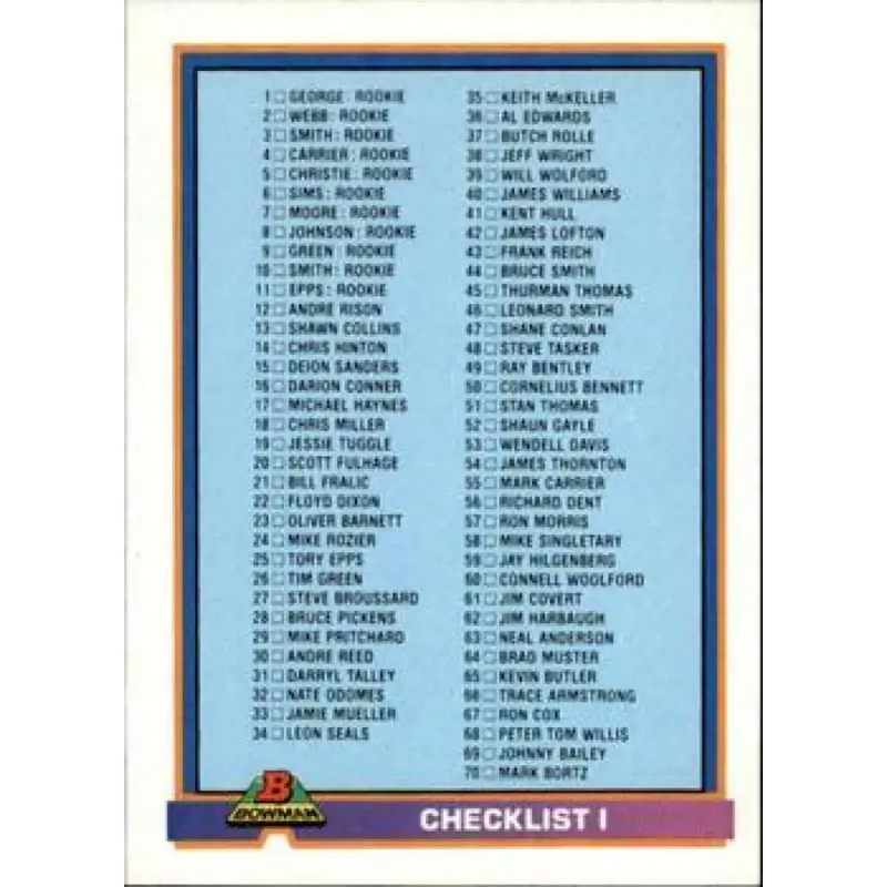 1991 Bowman #558 Checklist 1-140 NM-MT Football Card - Football Card Single