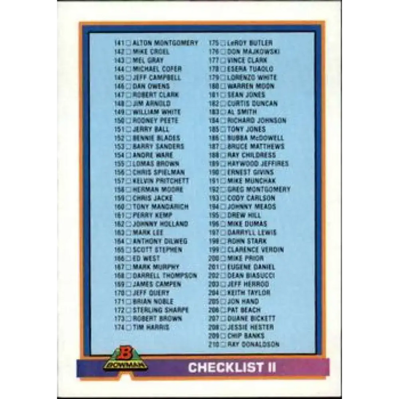 1991 Bowman #559 Checklist 141-280 NM-MT Football Card - Football Card Single