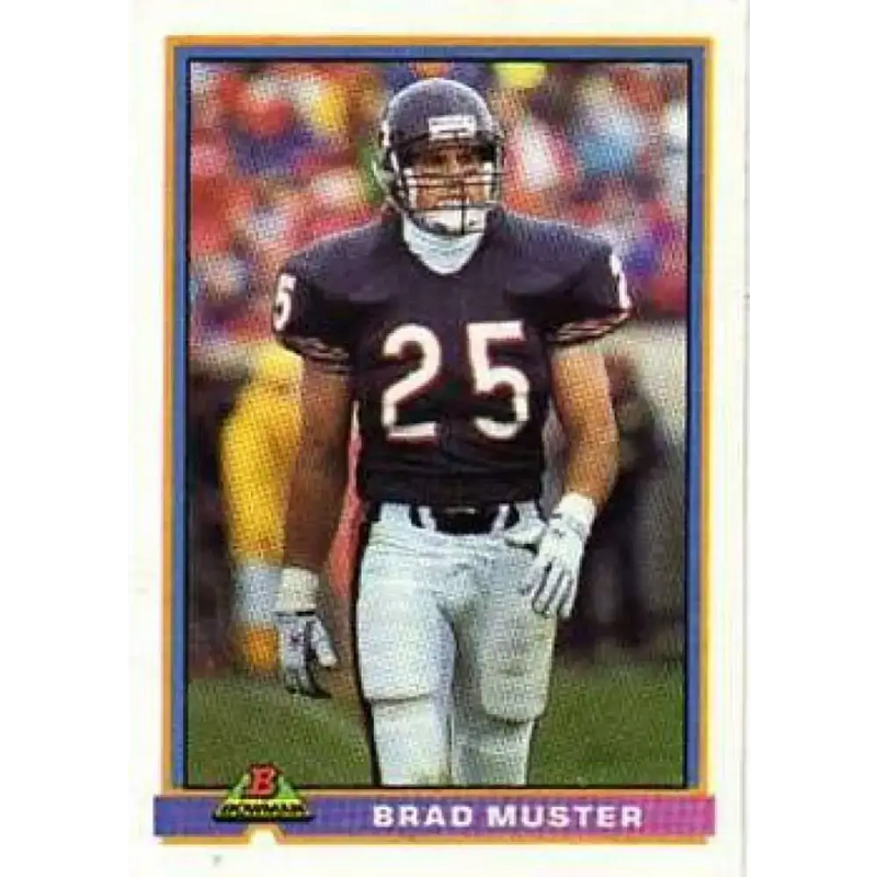 1991 Bowman #64 Brad Muster NM-MT Chicago Bears Football Card - Football Card Single
