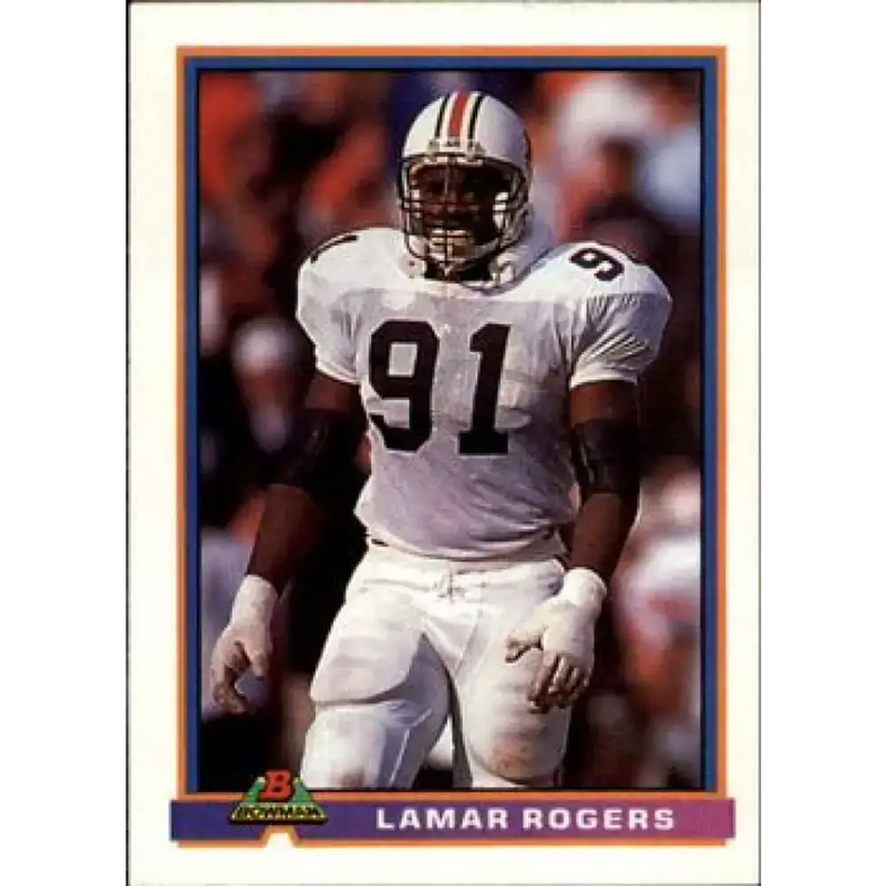 1991 Bowman #72 Lamar Rogers NM-MT RC Rookie Cincinnati Bengals Football Card - Football Card Single