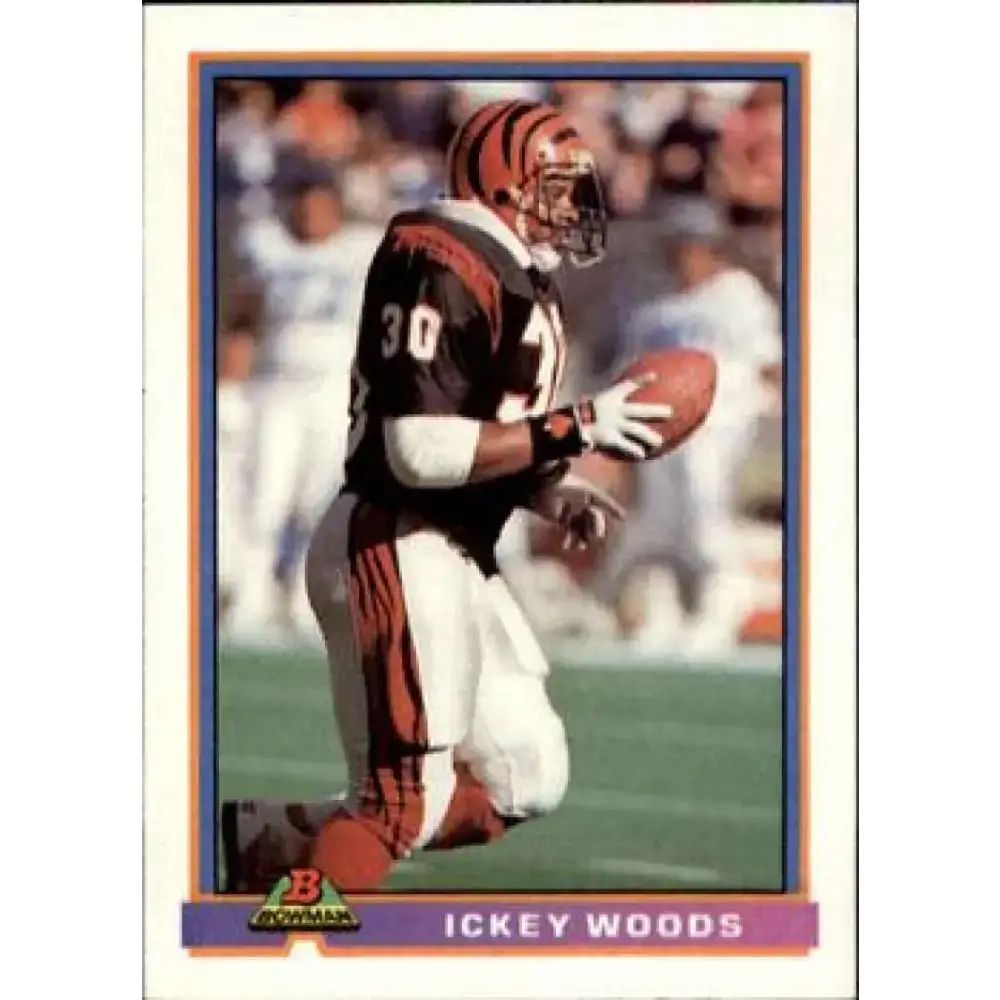1991 Bowman #76 Ickey Woods NM-MT Cincinnati Bengals Football Card
