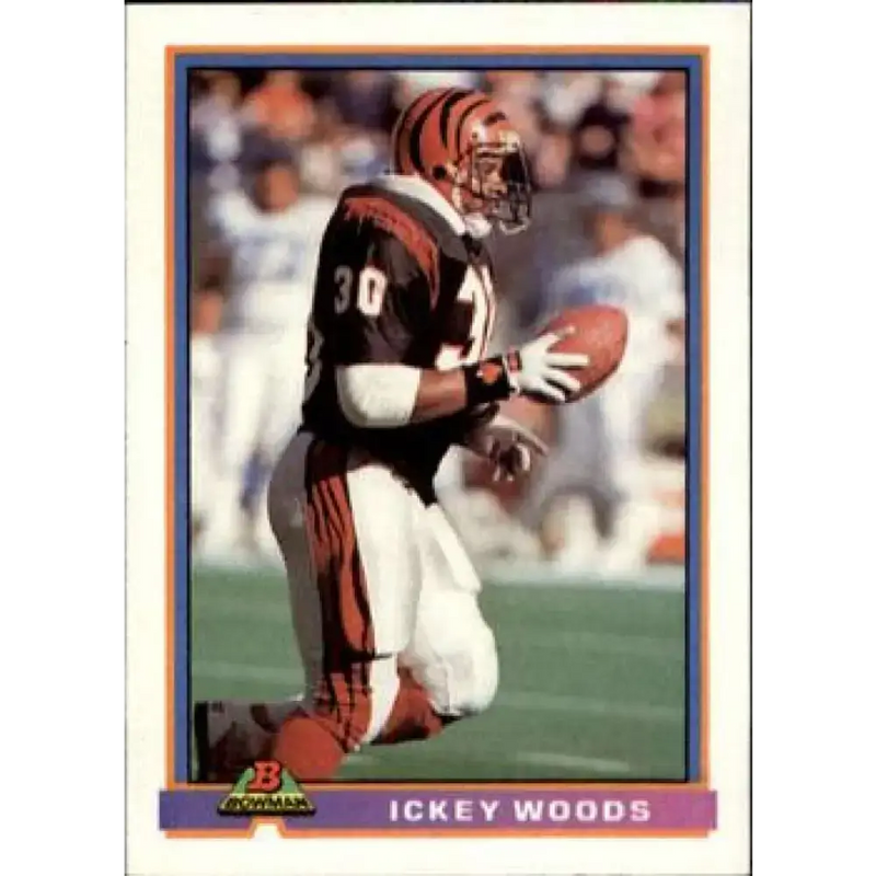 1991 Bowman #76 Ickey Woods NM-MT Cincinnati Bengals Football Card