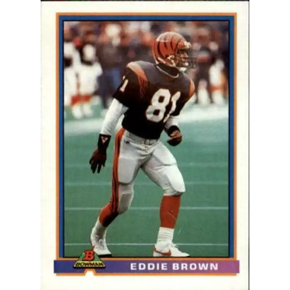 1991 Bowman #77 Eddie Brown NM-MT Cincinnati Bengals Football Card - Football Card Single